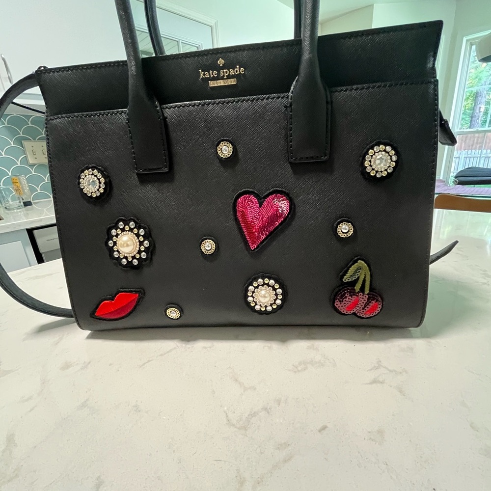 Kate Spade Black Satchel with Embellishments